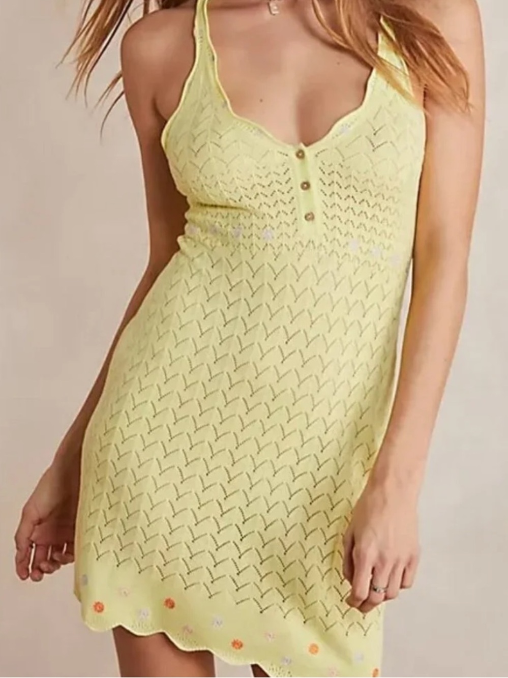 Free People Knit Floral Dress XS